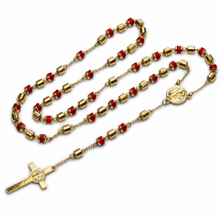 LANTURI CU PANDANTIV - Lant Brooks Red Rosary Placat 14K / 80 CM - Copie