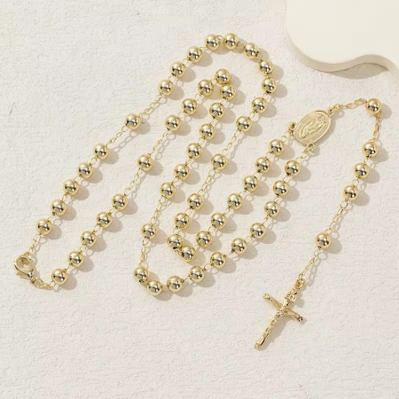 Lant Brooks Rosary Placat Aur 14K Real [4]