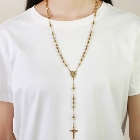 Lant Brooks Rosary Placat Aur 14K Real [1]
