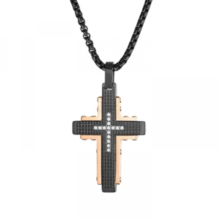 LANTURI CU PANDANTIV - Lant Brooks RoseGold Cross Impera