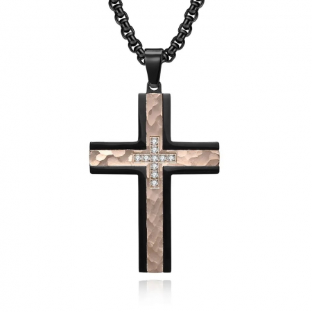 LANTURI CU PANDANTIV - Lant Brooks RoseGold Gothic Cross Veneto