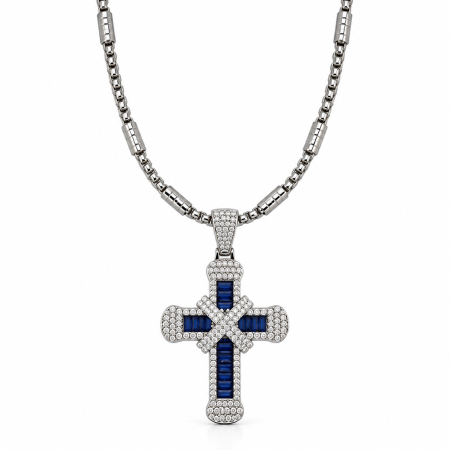 LANTURI - Lant Brooks Royal Blue Cross Diamonds