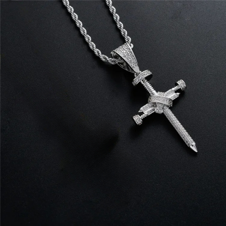 Lant Brooks Silver Steel Diamonds Cross Masterpiece [1]