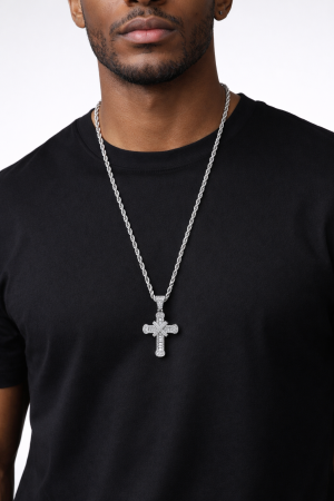 Lant Brooks Silver Steel Diamonds Cross Masterpiece [1]