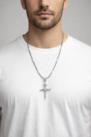 Lant Brooks Silver Steel Diamonds Cross Masterpiece [1]