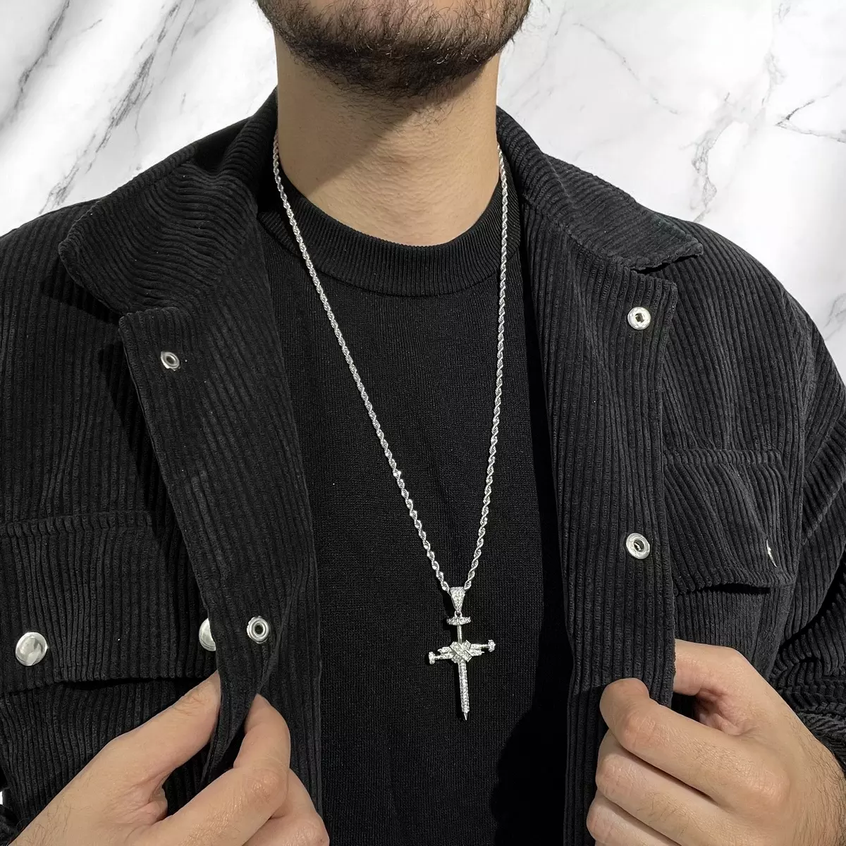 Lant Brooks Silver Steel Diamonds Cross Masterpiece [2]