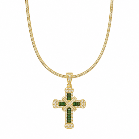 LANTURI CU PANDANTIV - Lant Brooks Snake Tennis Gold FRoyal Cross