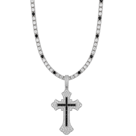 LANTURI - Lant Brooks Tennis Black-White Diamonds 4 MM / 70 CM