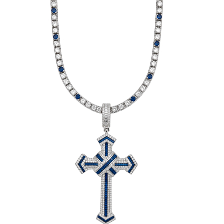 LANTURI - Lant Brooks Tennis Blue-White Diamonds 4 MM / 70 CM