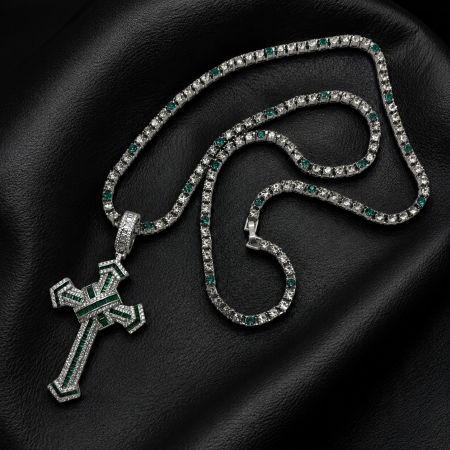 Lant Brooks Tennis Green-White Diamonds 4 MM / 70 CM [2]