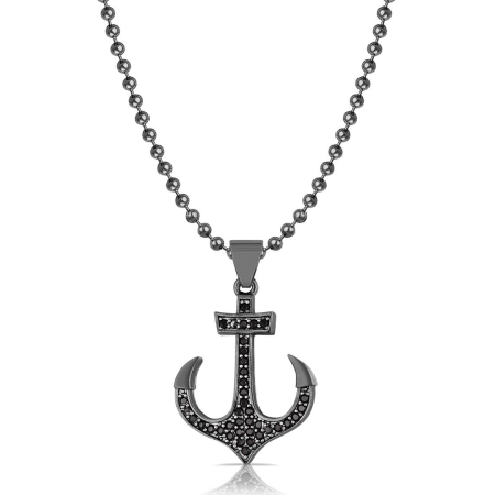 LANTURI - Lant cu pandantiv Brooks Black Anchor