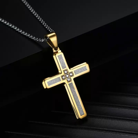 Lant cu pandantiv Brooks GoldSilver Cross [2]