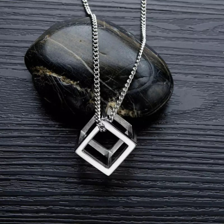Lant cu pandantiv Brooks Silver Qube [1]