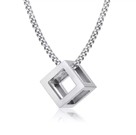 LANTURI CU PANDANTIV - Lant cu pandantiv Brooks Silver Qube