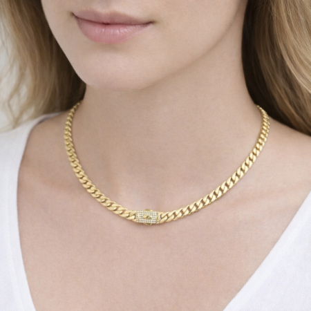 Lant Cuban Monaco Gold 14K Plated 6 MM / 40 CM [1]