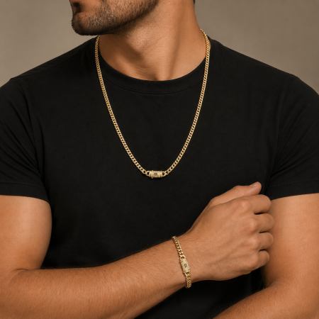 Lant Cuban Monaco Gold 14K Plated 6 MM / 55 CM [1]