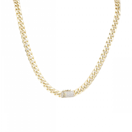 COLIERE INOX - Lant Cuban Monaco Gold 14K Plated 8 MM