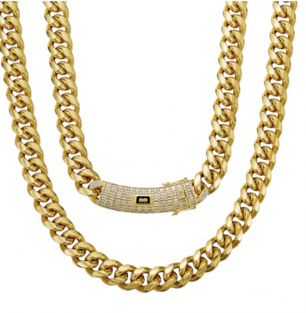 LANTURI - Lant Cuban Monaco Gold 18K Plated 10 MM / 60 CM