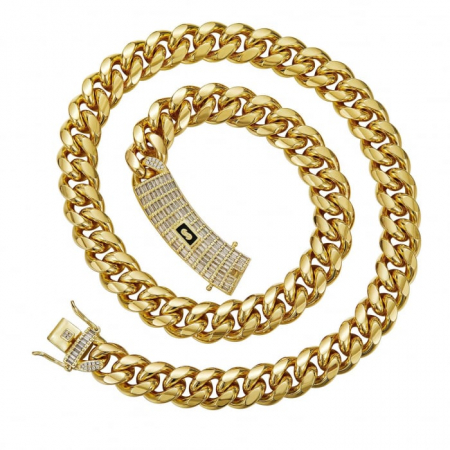 Lant Cuban Monaco Gold 18K Plated 10 MM / 60 CM [1]