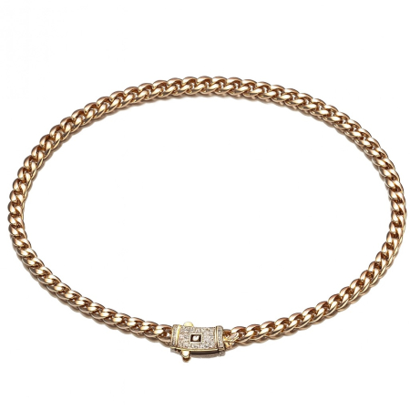 BIJUTERII DAMA - Lant Cuban Monaco Gold 18K Plated 8 MM