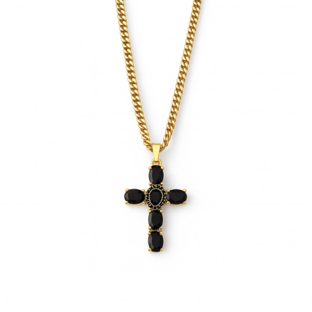 LANTURI CU PANDANTIV - Lant Gold Black Masterpiece Cross