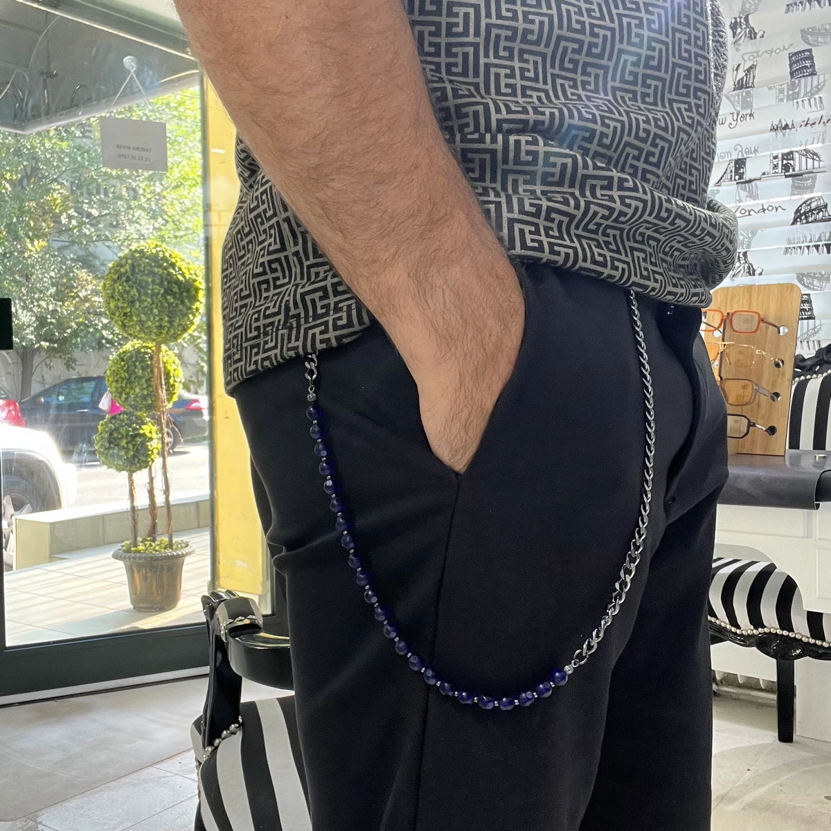 LANTURI - Lant Pantaloni Pietre Naturale Albastre