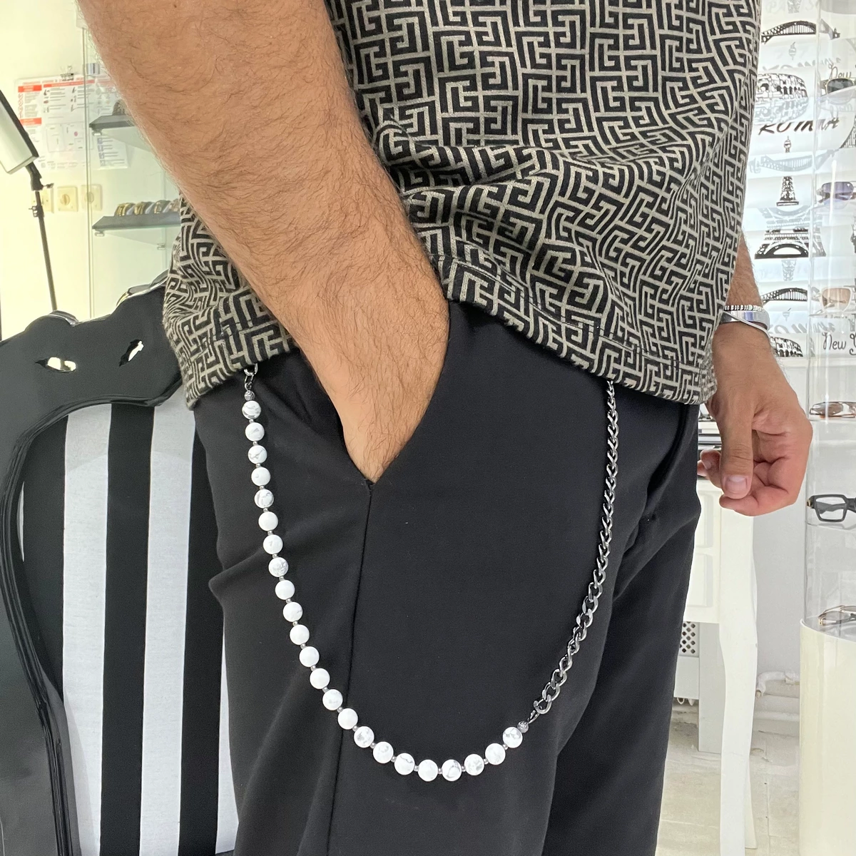 LANTURI - Lant Pantaloni Pietre Naturale Albe