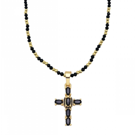 LANTURI CU PANDANTIV - Lant Rosary Masterpiece Cross Black Diamonds