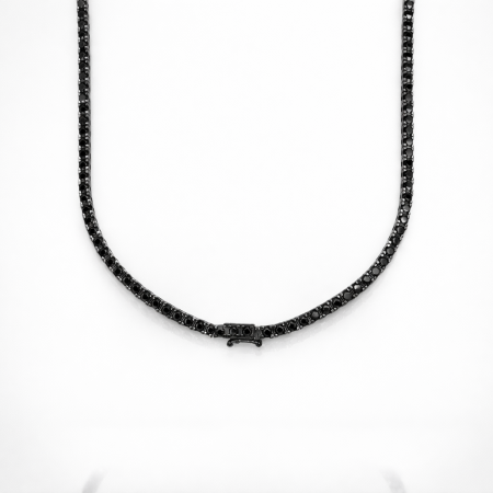 COLECTIA ARGINT - Lant Tennis Argint 925 Full Black 59 CM / 2.5 MM - 28 Gr