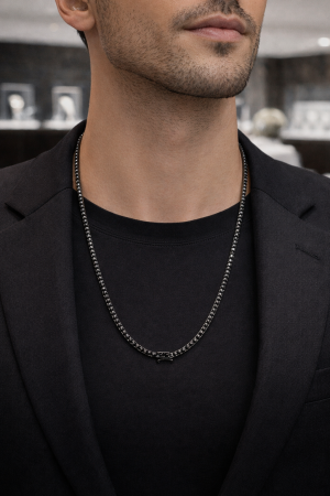 Lant Tennis Argint 925 Full Black 59 CM / 2.5 MM - 28 Gr [1]