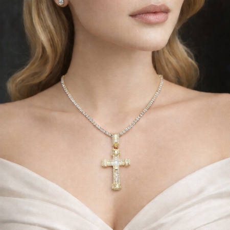 Lant Tennis Gold Cross 14K Plated 45 CM /  3MM [1]