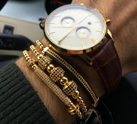 Luxury Gold 14K Set 3 Zircon Bracelets [0]