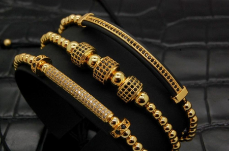 Luxury Gold 14K Set 3 Zircon Bracelets [3]
