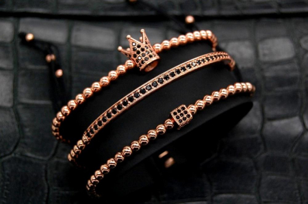 Luxury Set 3 Brooks Rose Gold 14K Bracelets [1]