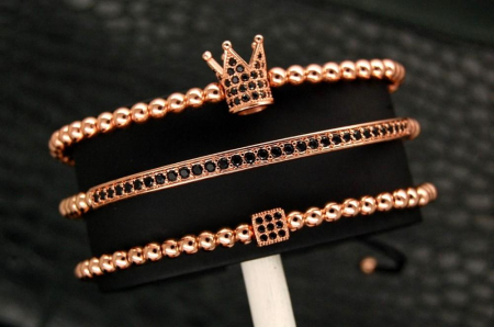 Luxury Set 3 Brooks Rose Gold 14K Bracelets [3]