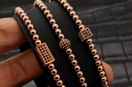 Luxury Set 3 Brooks Rose Gold Bracelets [5]