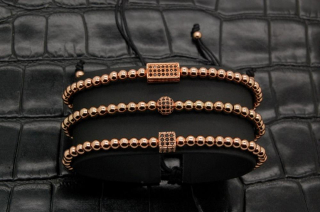 Luxury Set 3 Brooks Rose Gold Bracelets [3]