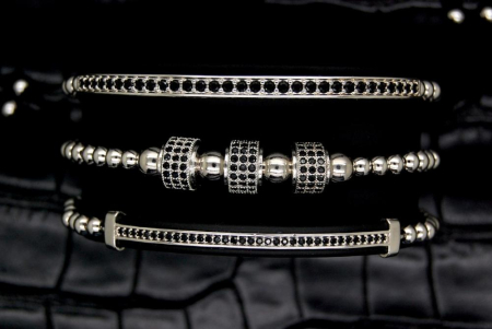Luxury Set 3 Brooks Silver Bracelets [4]