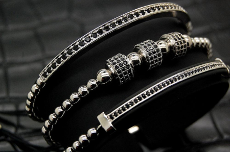 Luxury Set 3 Brooks Silver Bracelets [3]
