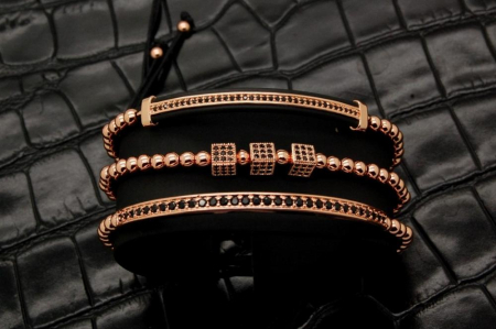 Luxury Set 3 Rose Gold 14K Brooks Bracelets [3]