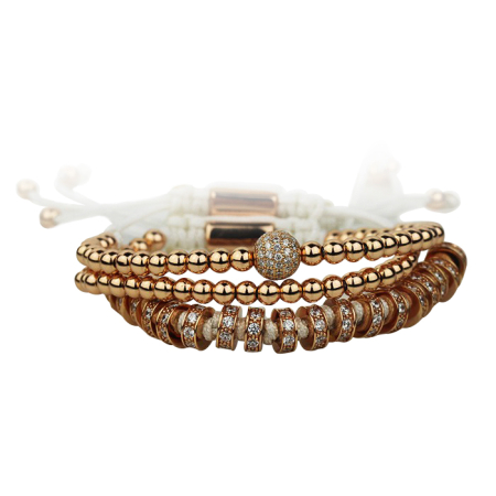 SETURI ROSE GOLD - Luxury Set 3 Rose Gold Brooks Zircon Bracelets