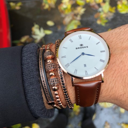 Luxury Set 3 Rose Gold Men Brooks Bracelets [1]
