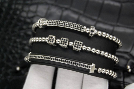 Luxury Set 3 Silver Brooks Bracelets [2]