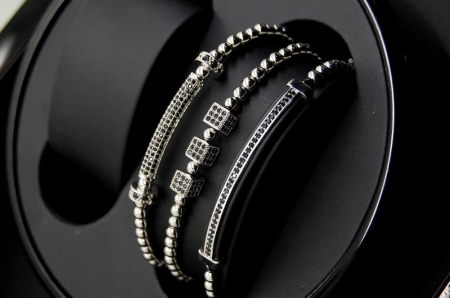Luxury Set 3 Silver Brooks Bracelets [3]