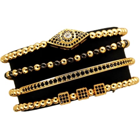 BRATARI BARBATI - Luxury Set 4 Brooks Gold 14K Bracelets