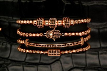 Luxury Set 4 Brooks Rose Gold 14K Bracelets [2]