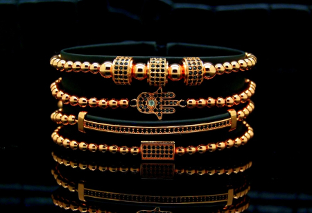 Luxury Set 4 Brooks Rose Gold 14K Bracelets [1]