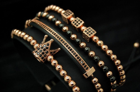 Luxury Set 4 Brooks Rose Gold 14K Bracelets [2]