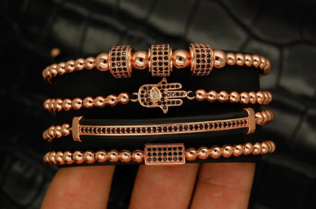 Luxury Set 4 Brooks Rose Gold 14K Bracelets [4]