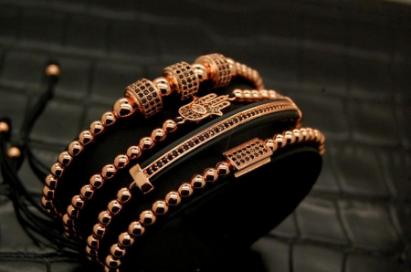 Luxury Set 4 Brooks Rose Gold 14K Bracelets [3]